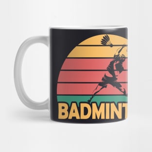 Retro Badminton Shirts Shuttlecock Player Gift Mug